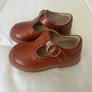 Elegant Felix and Flora Tan Kids Dress Shoes with Buckle